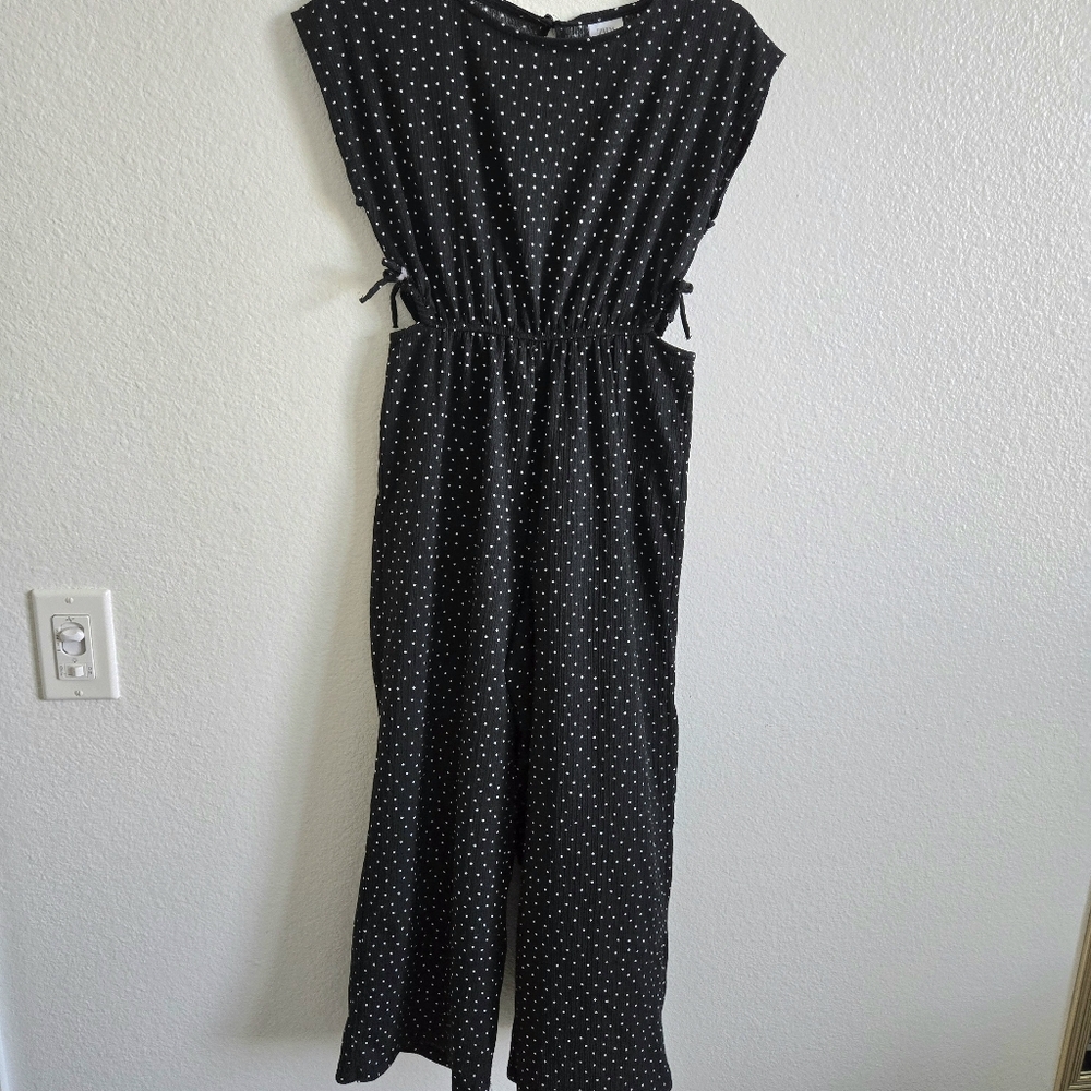 Zara Black Romper with White Polka Dots Girls Size 9